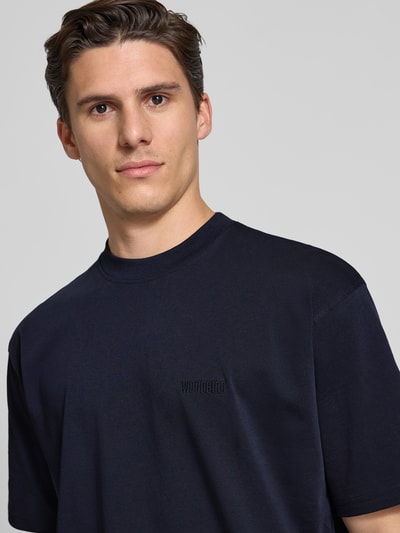WOODBIRD T-Shirt mit Label-Stitching Modell 'Baine' Marine 3
