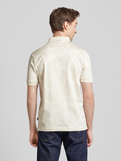 BOSS Regular fit poloshirt met labeldetail, model 'Penrose' Offwhite - 5