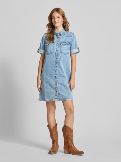 Noisy May Sukienka jeansowa z rękawem o dł. 1/2 model ‘NEW SIGNE’ Jasnoniebieski 1