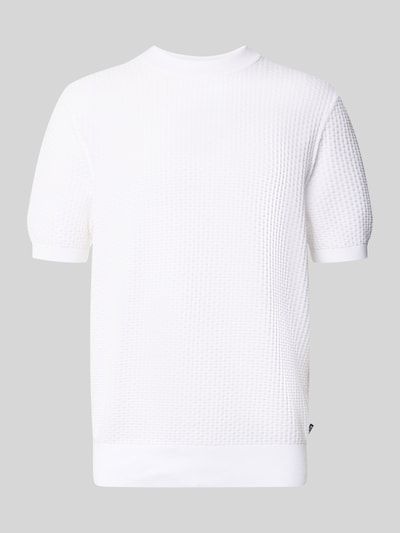 Produktfoto, Regular Fit Strickshirt aus reiner Baumwolle Modell 'H-NILTON' von BOSS, Optik: Unifarben, Struktur-Muster, Kurzarm, Rundhals, Gerippt