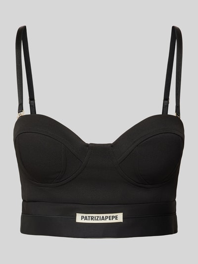 Patrizia Pepe Bustier met labelpatch Zwart - 2