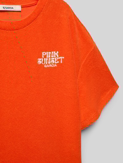 Garcia T-Shirt mit Statement-Print Orange 2
