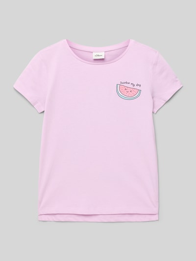 s.Oliver RED LABEL Regular Fit T-Shirt aus reiner Baumwolle Lavender 1