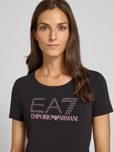 EA7 Emporio Armani T-shirt met labeldetail Zwart - 3