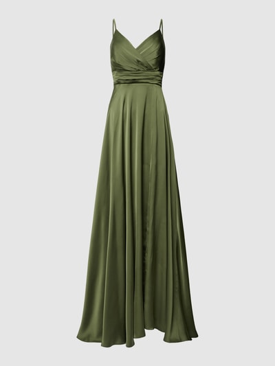 TROYDEN COLLECTION Abendkleid mit V-Ausschnitt Oliv 2