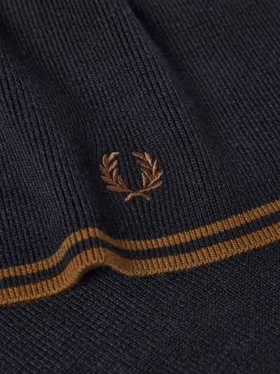 Fred Perry Schal mit Label-Stitching Modell 'Twin Tipped Merino Wool' Black 3