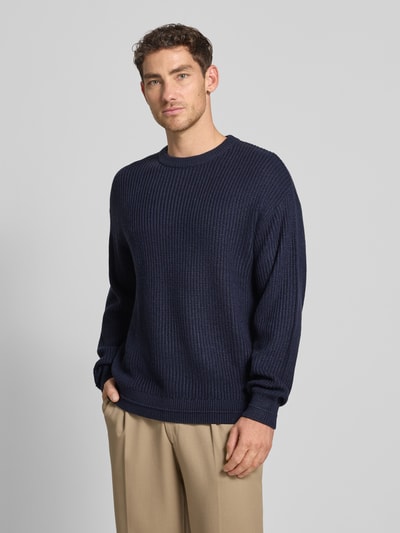 Jack & Jones Strickpullover mit Rundhalsausschnitt Modell 'KAITO' Marine 4