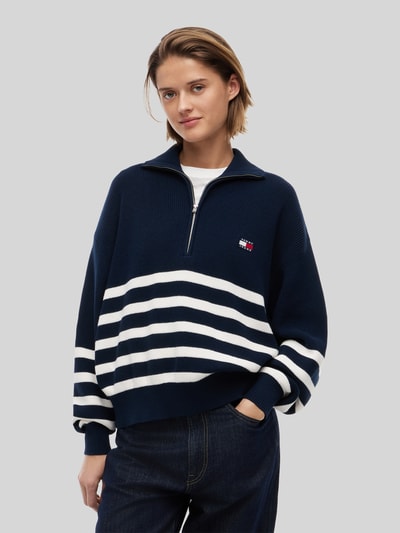 Tommy Jeans Oversize Troyer aus reiner Baumwolle Dunkelblau 4