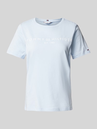 Tommy Hilfiger T-Shirt mit Label-Print Hellblau 2