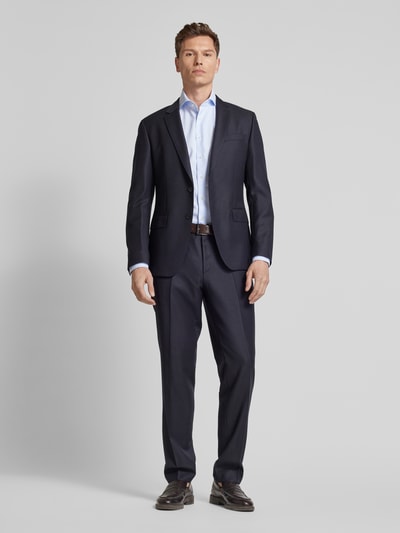 Profuomo Slim fit zakelijk overhemd met haaikraag, model 'X-Cutaway' Blauw - 1