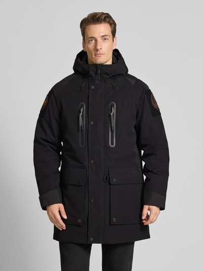 SAVE THE DUCK Jack met logopatch, model 'Kailash' Zwart - 4