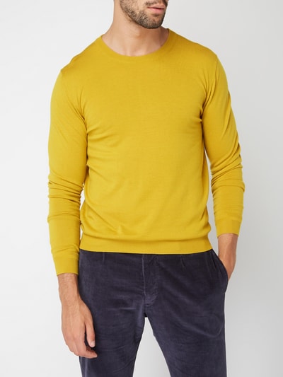 House of Paul Rosen Pullover mit Rundhalsausschnitt  Senf 3