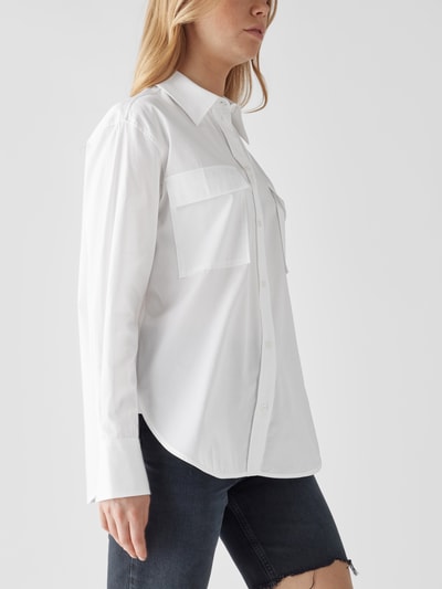 Victoria Beckham Hemdbluse mit Label-Stitching Weiß 3
