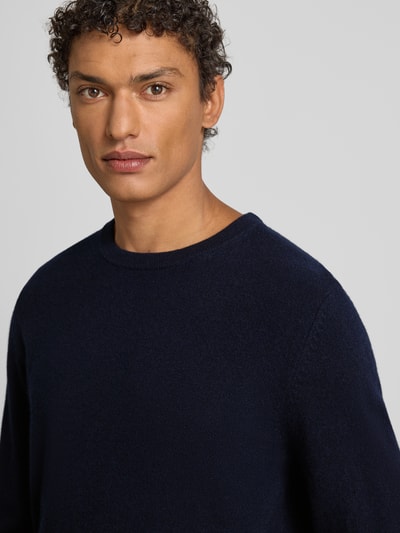 Matinique Gebreide pullover van kasjmier model 'mordy' Marineblauw - 3