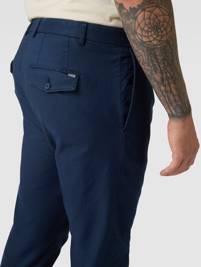 Cinque Stoffen broek met paspelzak, model 'Sapo' Donkerblauw - 3