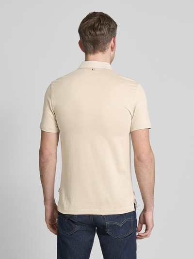 BOSS Slim fit poloshirt met labeldetail, model 'Pitton' Beige - 5