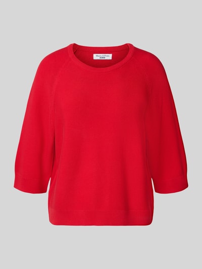 Productfoto, Relaxed Fit Pullover uit zuivere katoen van Marc O'Polo Denim, effen rood, ribgebreide randen, ronde hals, korte raglanmouwen