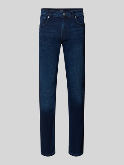 Produktfoto, dunkelblaue Pepe Jeans Tapered Fit Jeans aus Baumwoll-Mix Modell 'Stanley', glatte Oberfläche, Herren Tapered Fit Jeans von Pepe Jeans