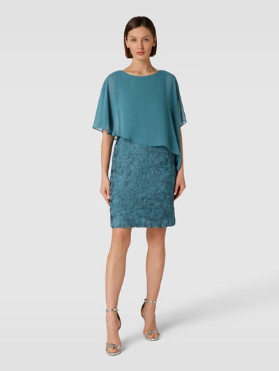 Christian Berg Cocktail Cocktailkleid mit Cape Smaragd Melange 1