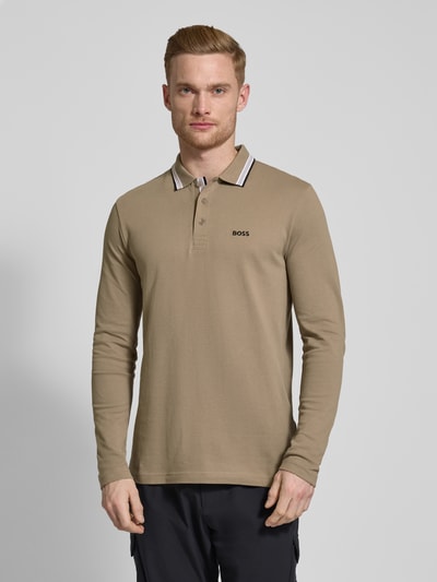 BOSS Green Regular Fit Poloshirt mit Label-Stitching Modell 'Plisy' Beige 4