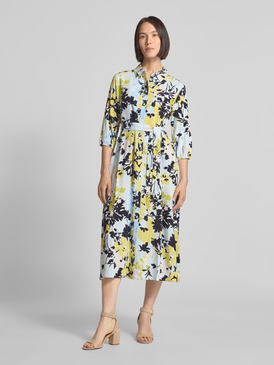 comma Hemdblusenkleid mit Bindegürtel Gruen 4