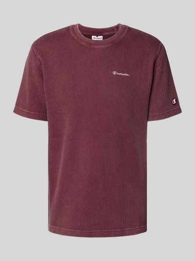 CHAMPION T-Shirt mit Strukturmuster und Rundhalsausschnitt Bordeaux 2