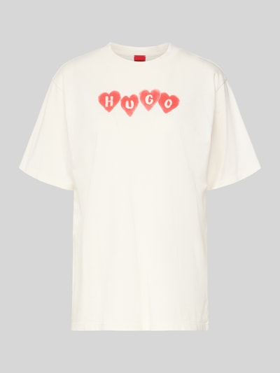 Productfoto, Regular Fit T-Shirt uit pure katoen model 'VINTAGE TEE_22' van HUGO, uni-optiek, label print, ronde hals, korte mouw, jerseystructuur