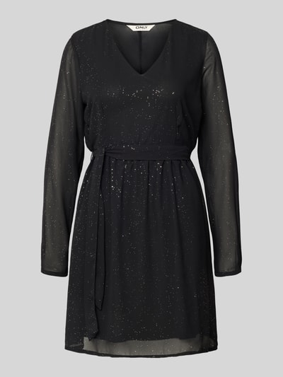 ONLY Minikleid mit Bindegürtel Modell 'STAR LIFE' Metallic Black 2