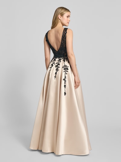 Luxuar Abendkleid mit Perlen- und Paillettenbesatz Gold 5