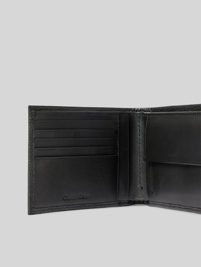 CK Calvin Klein Lederportemonnaie mit Strukturmuster Modell 'WARMTH BIFOLD' Black 3