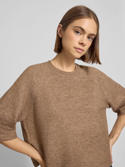 Only Regular Fit Pullover mit Fledermausärmeln Modell 'SIMONI' Taupe Melange 3