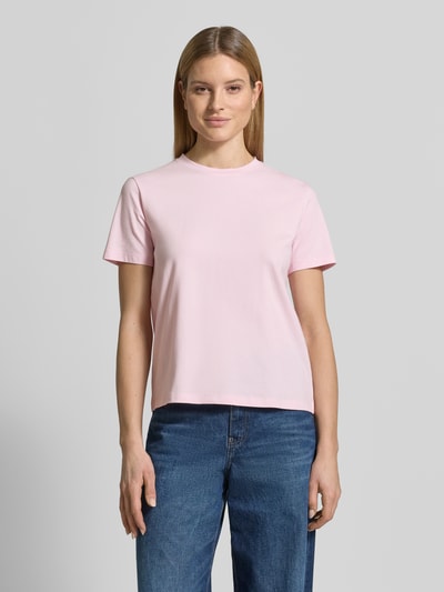 VILA T-Shirt mit geripptem Rundhalsausschnitt Modell 'NORA' Hellrosa 4