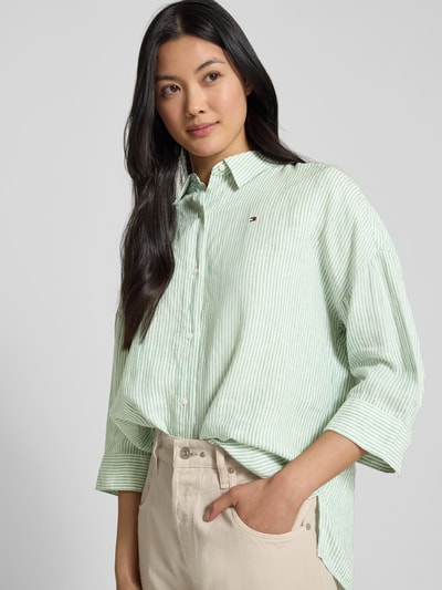 Tommy Hilfiger Relaxed Fit Bluse aus reinem Leinen Hellgruen 3