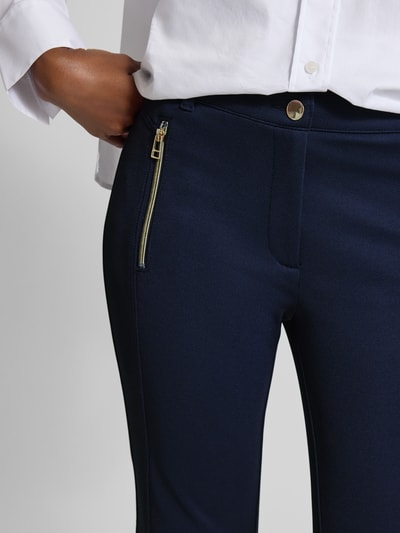 Christian Berg Woman Slim Fit Stoffhose mit Paspeltaschen Dunkelblau 3