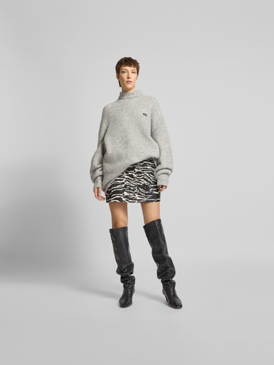 ROTATE Oversized Pullover mit Stehkragen Hellgrau 1