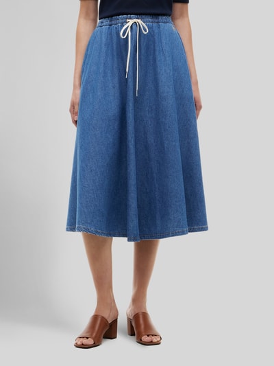 Tommy Hilfiger Uitlopende midi-rok van puur katoen Bleu gemêleerd - 4