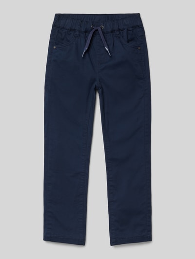 s.Oliver RED LABEL Regular Fit Jogpants aus Baumwoll-Mix mit Tunnelzug Modell 'PELLE' Marine 1