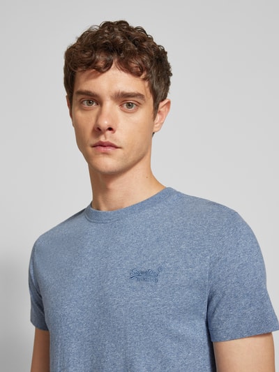 Superdry T-Shirt mit Label-Stitching Royal Melange 3