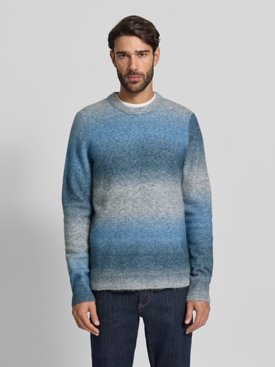Samsøe Samsøe Slim Fit Pullover mit Woll-Alpaka-Anteil in Strick-Optik Hellblau 4