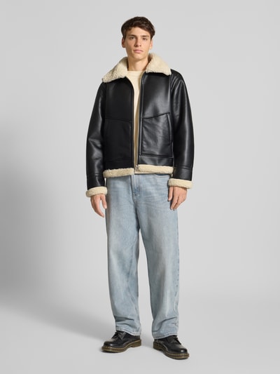 Jack & Jones Regular fit jack in leerlook, model 'Liverpool' Zwart - 1