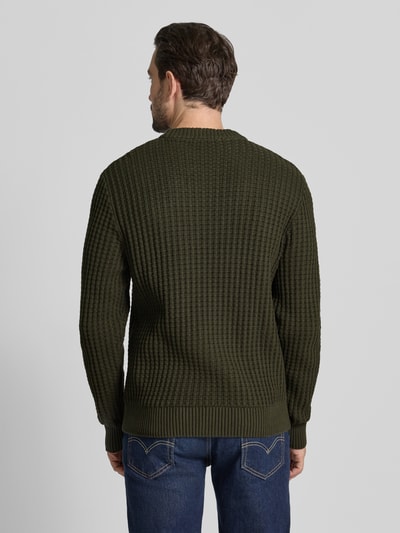 SELECTED HOMME Regular fit gebreide pullover van puur biologisch katoen, model 'TOM' Donkergroen - 5