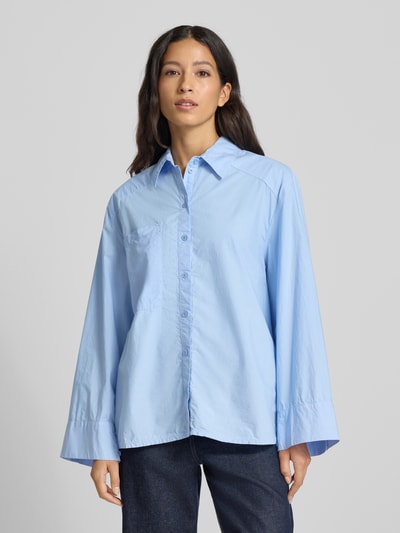 Bash Bluzka koszulowa o kroju relaxed fit z kieszenią na piersi model ‘ADAM’ Jasnoniebieski 4