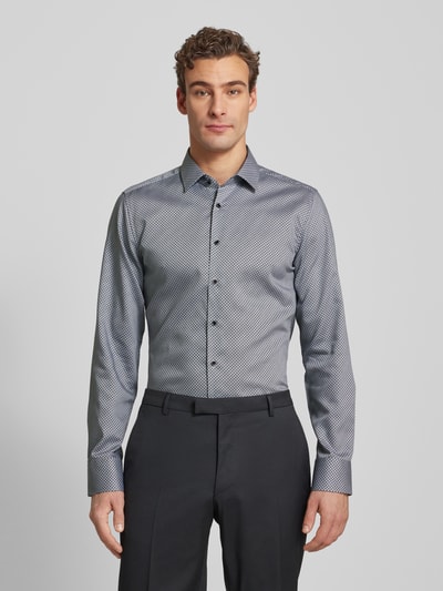 ETERNA SLIM FIT Koszula biznesowa o kroju slim fit z kołnierzykiem typu kent Srebrny 4