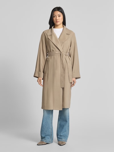 Jake*s Casual Trenchcoat mit Bindegürtel Taupe 4