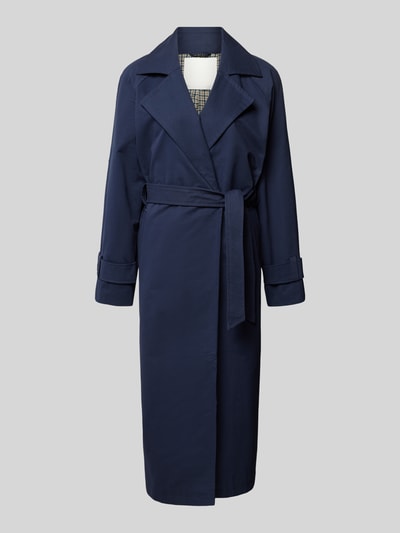 Vero Moda Outdoor Trenchcoat met strikceintuur, model 'BLOG' Marineblauw - 2