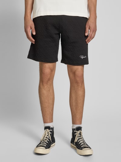 Pegador Sweatshorts met structuurmotief, model 'Jovren' Zwart - 4