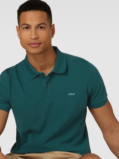 s.Oliver RED LABEL Poloshirt met logostitching Flessengroen - 3