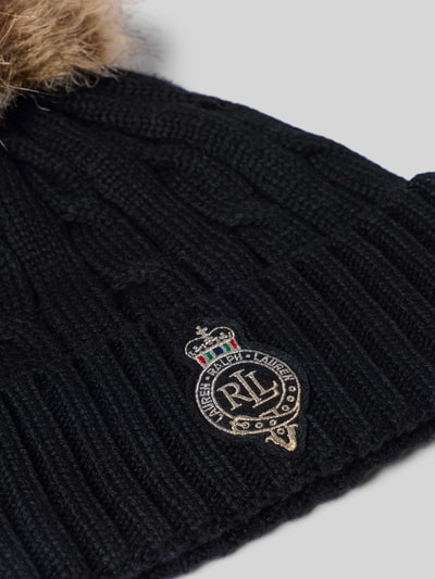 Lauren Ralph Lauren Czapka z dzianiny z pomponem Czarny 2