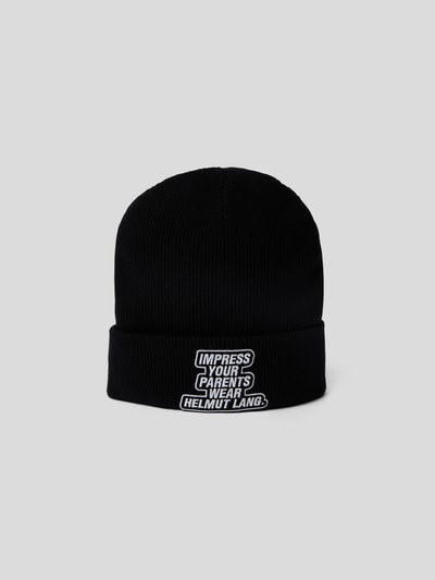 Helmut Lang Beanie mit Logo-Patch Schwarz 4
