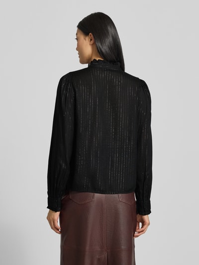 Vero Moda Regular fit blouse met lange mouwen van viscosemix, model 'BUMPY' Zwart - 5